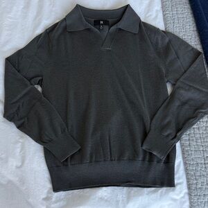 Banana Republic Gray Knit Collared Shirt